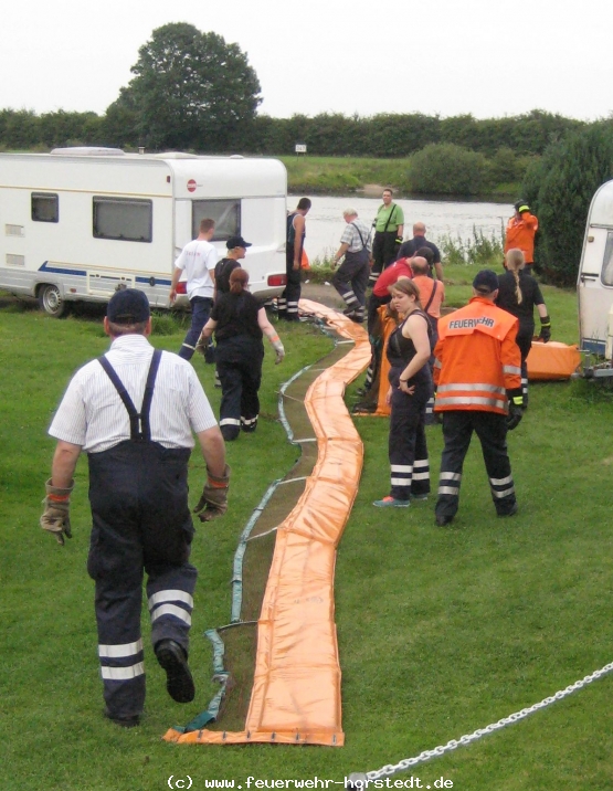 Die Sperre liegt an Land