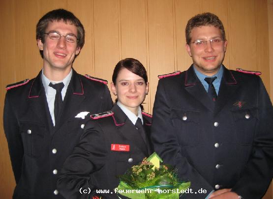 Florian (stv. Funkbeauftragter), Steffi (Diensteifrigste) und Christoph (Funkbeauftragter)
