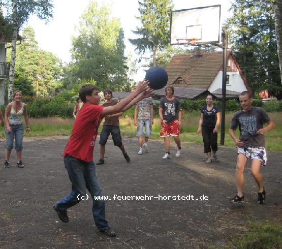 Beim Basketball tobten wir uns aus
