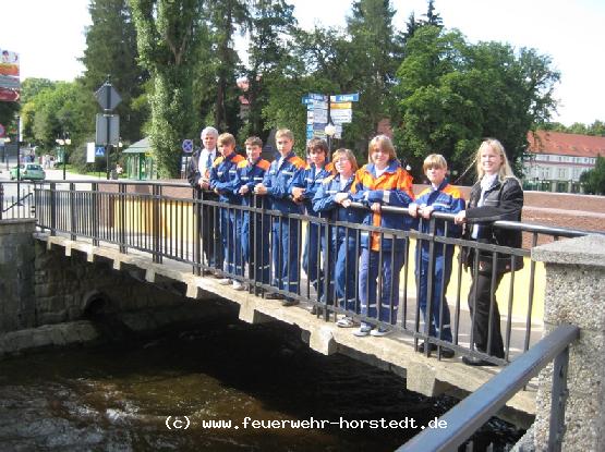 Auf der Br�cke im Zentrum von Polanica