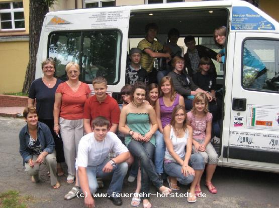 Noch ein Abschiedsfoto mit den poln. Teilnehmern, die extra wegen uns fr�her aufgestanden sind