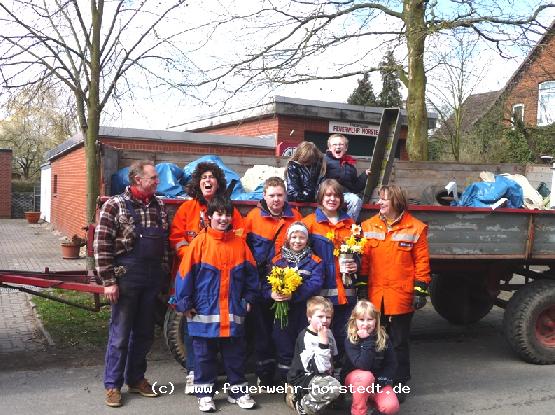 Das flei�ige Aufr�umteam