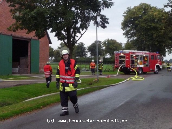 Thedinghausen �bernimmt die Menschrenrettung und Brandbek�mpfung der Scheune